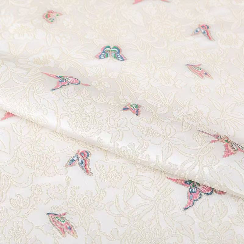 Is Sewing A Textile Craft - Butterfly Jacquard Brocade Fabric Chinese Style