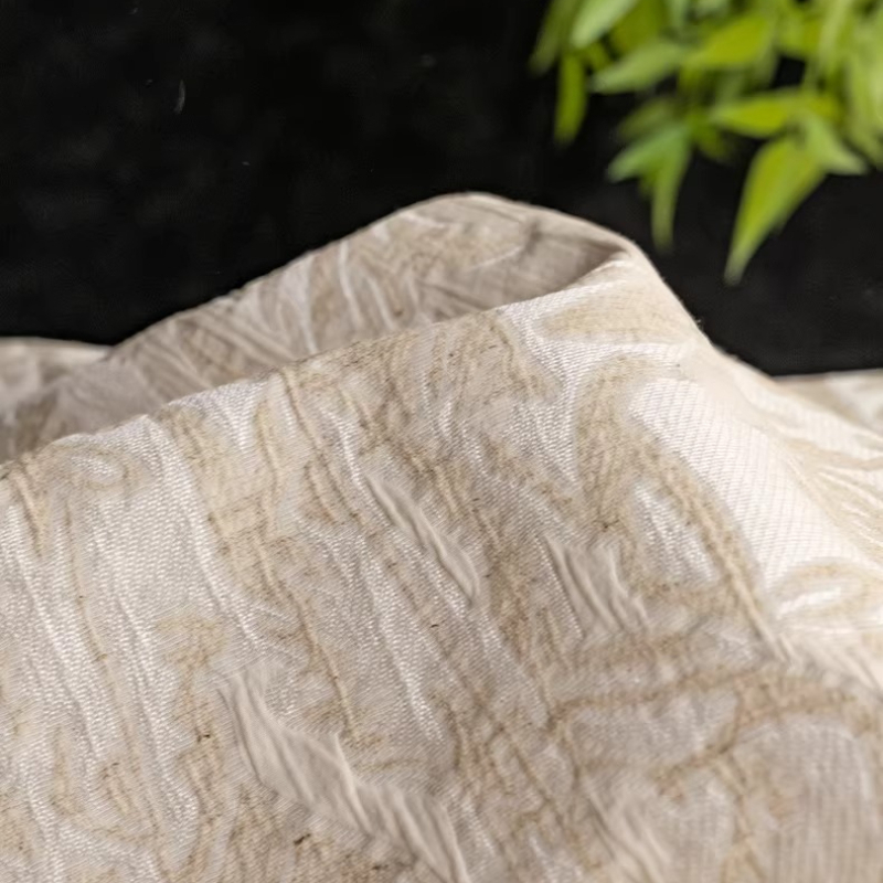 Beige Linen Jacquard Fabric Fl - Is Sewing A Textile Craft review and price