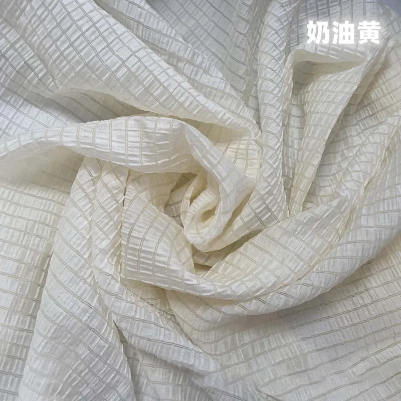 Cream Yellow Checkered Fabric  - Is Sewing A Textile Craft review and price