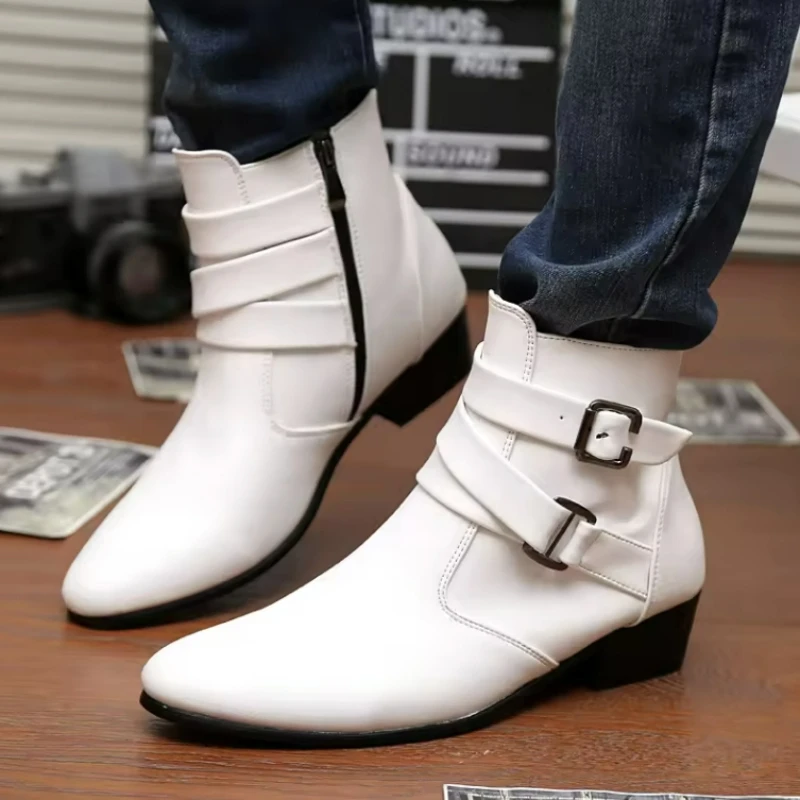 New Men's Boots Leather Chelse - Sewing Nylon review and price