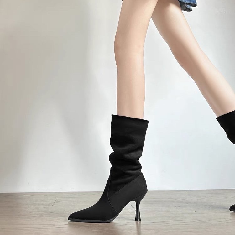 Cow Suede Mid-calf Modern Boot - Sewing Nylon review and price