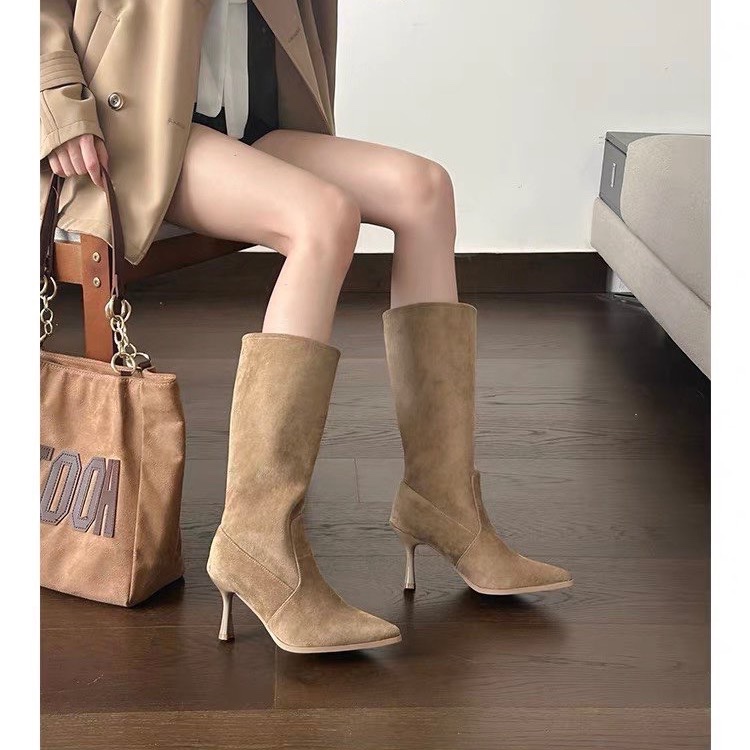 Cow Suede Mid-calf Modern Boot - Sewing Nylon review and price