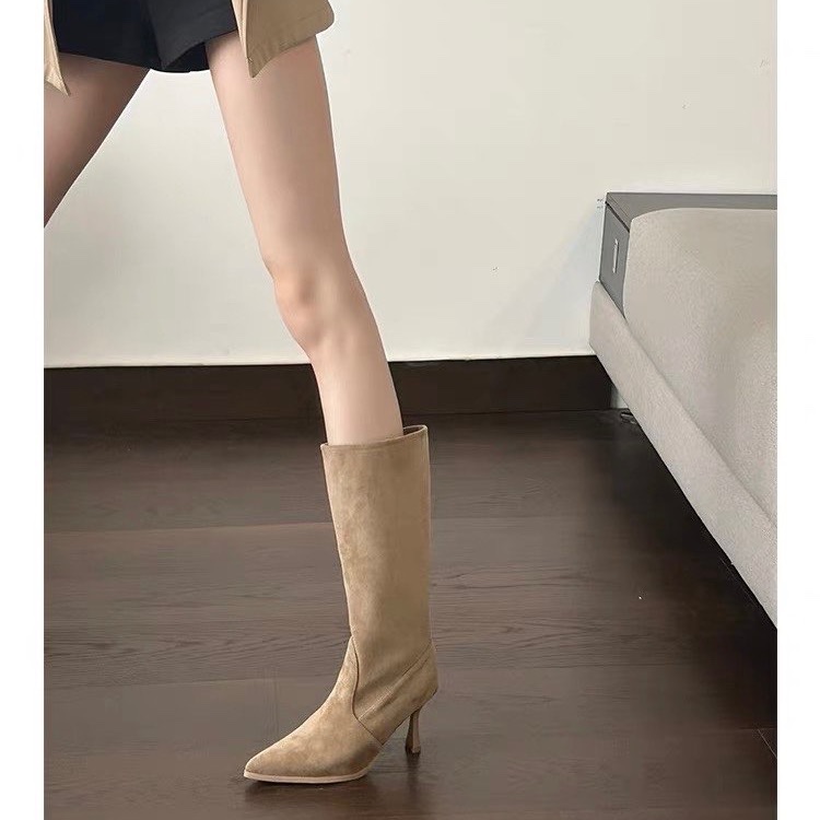 Cow Suede Mid-calf Modern Boot - Sewing Nylon review and price